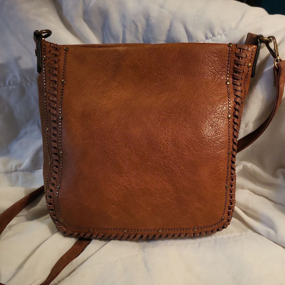Ampere Creations Cognac Vegan Leather Shoulder Crossbody Western Boho